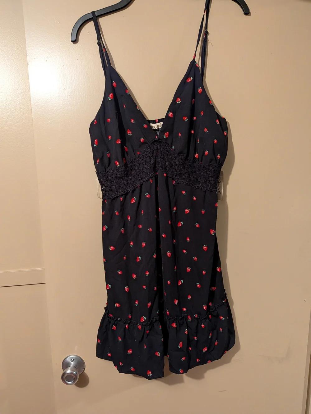 Liberty Love Black Strawberry-Print Dress